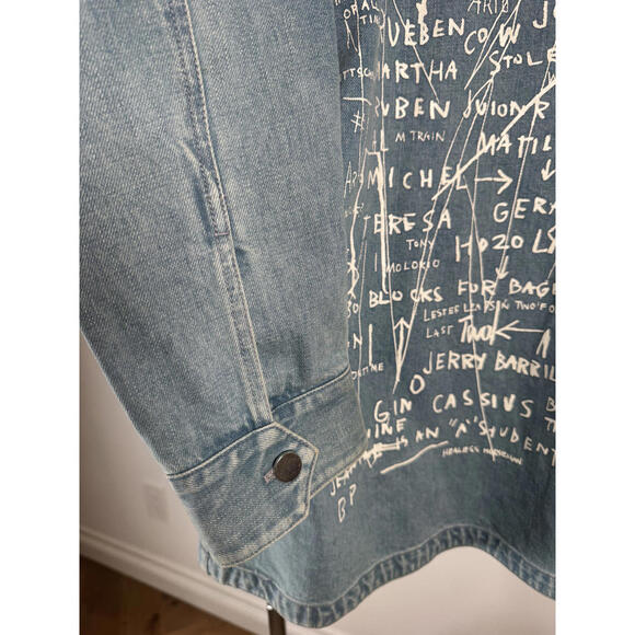 Rome Pays Off Basquiat Exhibit Denim Jacket Size L Los Angeles - Picture 4 of 9